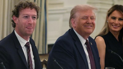 Meta CEO Mark Zuckerberg and US President Donald Trump at the White House. 