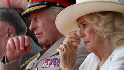Britain's King Charles III and Britain's Queen Camilla at the  Memorial Arboretum in Alrewas, central England. (AFP file photo)