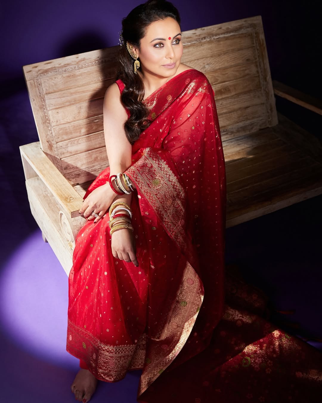 Red Cotton Saree: The quintessential red cotton saree paired with a sleeveless red blouse - a perfect blend of tradition and modern chic. (Image: Instagram)