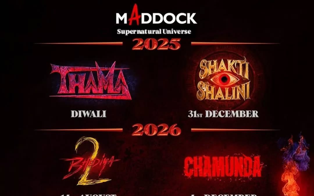 With Thama marking another chapter in the much-loved franchise, and as per the slate released by Maddock earlier, the horror universe will have 7 more films after the Ayushmann and Rashmika starrer, and it will conclude in 2028 with Pehla and Doosra Mahayudh releasing one after the other. With Thama marking another chapter in the much-loved franchise, and as per the slate released by Maddock earlier, the horror universe will have 7 more films after the Ayushmann and Rashmika starrer, and it will conclude in 2028 with Pehla and Doosra Mahayudh releasing one after the other.