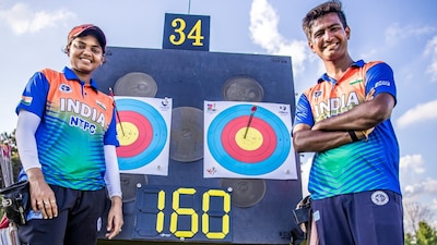 The Indian duo of Jyothi Surekha Vennam & Rishabh Yadav (World Archery)
