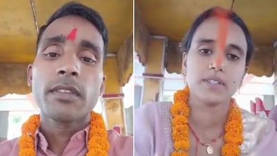 The couple ran away last week and tied the knot at a temple | Image: X