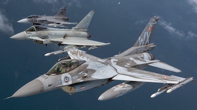 The UK announced that Royal Air Force Typhoon jets will soon begin air defence missions over Poland as part of NATO’s Eastern Sentry operation. (Image via X/@DefenceHQ)