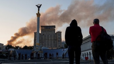  Ukrainian govt building catches fire in attack (Reuters Image)