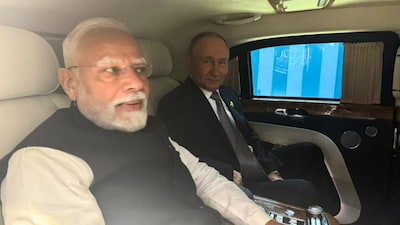 PM Modi travels in same car with Putin to reach their venue of bilateral talks  