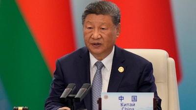 Chinese President Xi jinping delivers a speech during the Shanghai Cooperation Organization (SCO) Summit 2025 at the Meijiang Convention and Exhibition Centre in Tianjin on September 1, 2025.