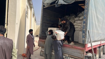 The latest shipment, consisting of three container loads of relief materials, had arrived in the Afghan's capital via the Chabahar port. (Image via X/@MEAIndia)