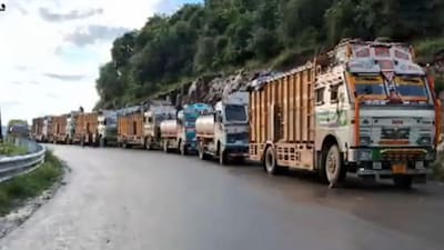 The Jammu-Rajouri national highway has been closed amid heavy rain (Credits: ANI)
