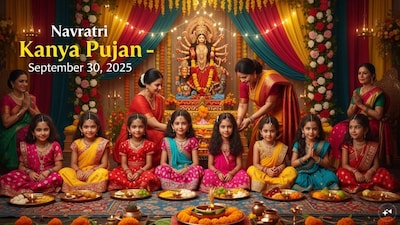 Navratri Kanya Pujan is being celebrated today on Tuesday, September 30, 2025. (AI generated image) 