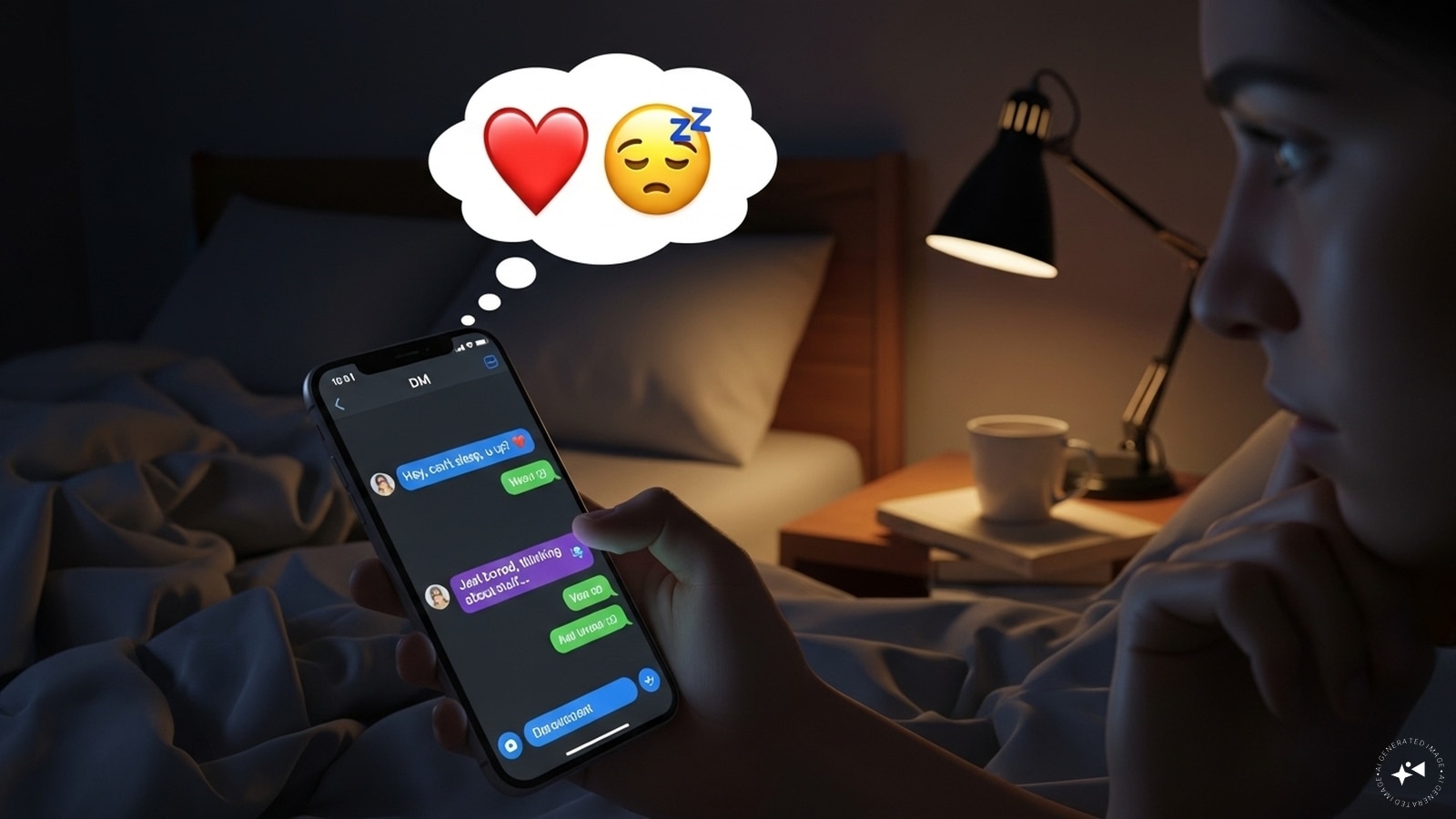 Anyway, here we decode if those late-night DMs mean love or just boredom with decent grammar. (AI generated image)