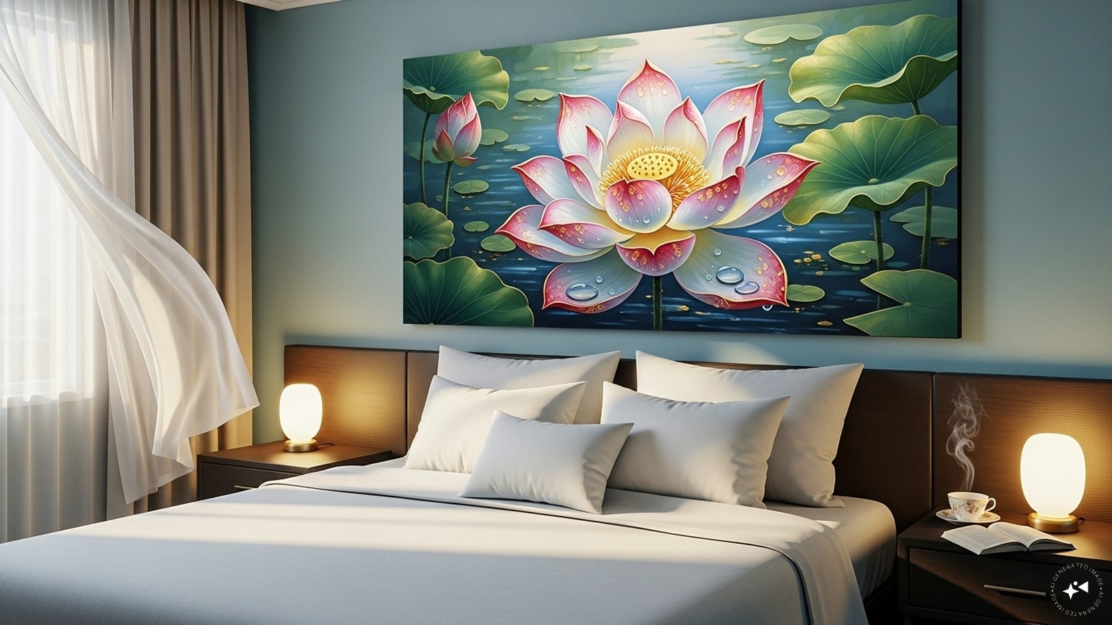 Dicas de feng shui: onde colocar pintura de flores de lótus