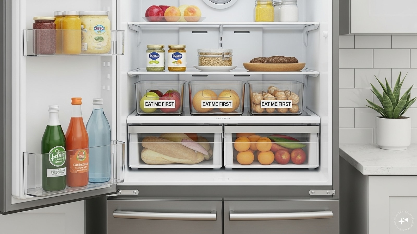 Organize Your Fridge with “Eat Me First” Bins Organize Your Fridge with “Eat Me First” Bins