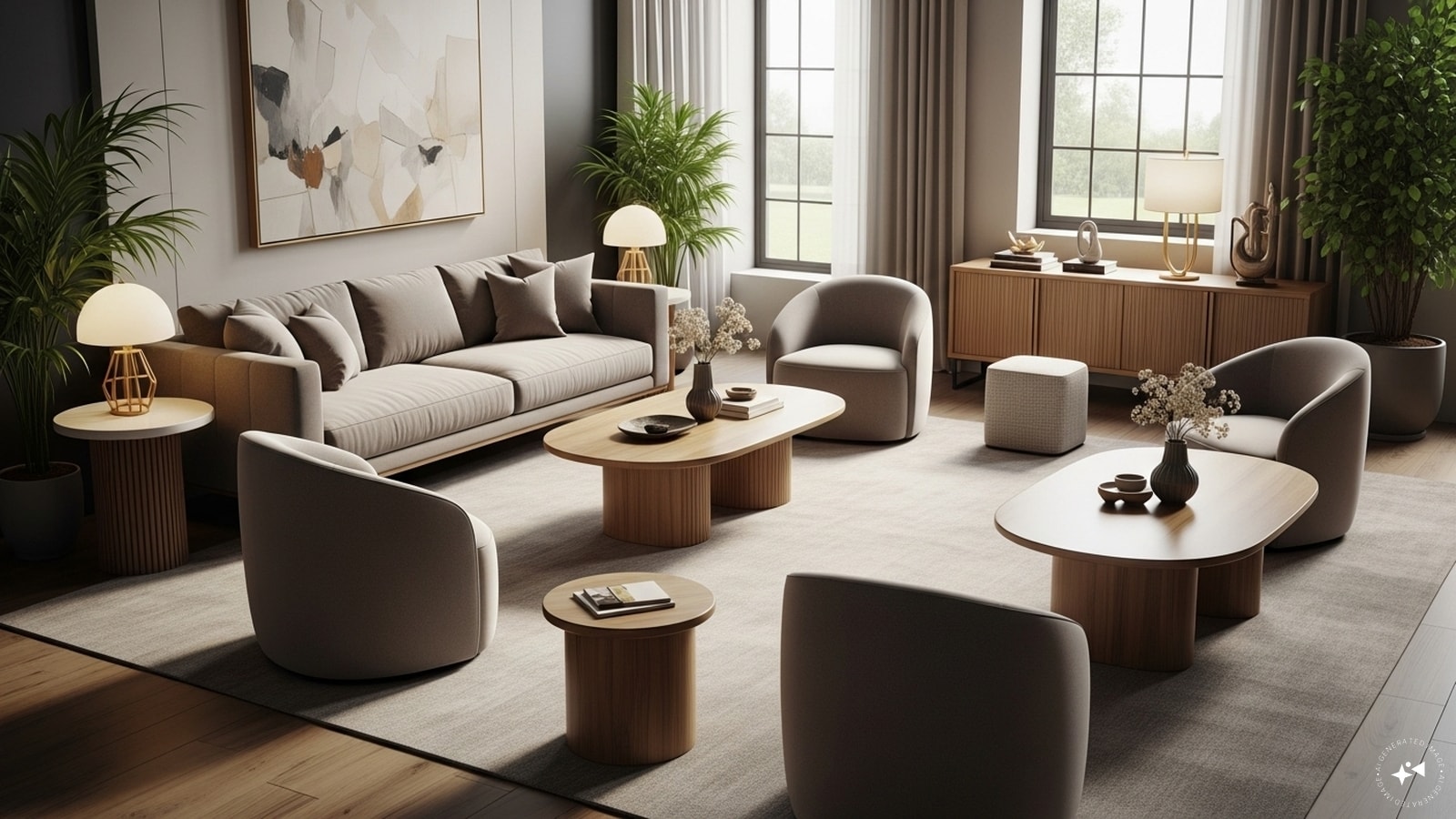 Living Room Furniture: The living room is the place where the family and guests spend most of their time. Place the furniture in such a way that the atmosphere of conversation is comfortable and the flow of energy remains open. (Pro Tip: Always keep the sofa against the wall. It symbolizes stability and security. It is better if the chairs and tables are round or oval because sharp corners spread negative energy. Keep the middle space open so that the energy can flow freely.) (AI generated image)