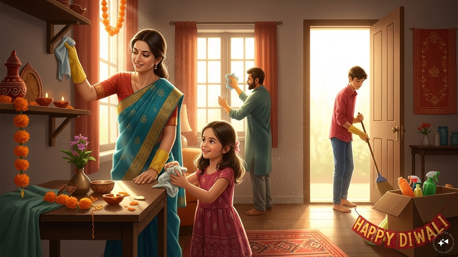 Before you start decorating for Diwali, remember—cleaning comes first! Break it down by tackling one area at a time. This way, you can avoid burnout and keep your home looking spotless and ready to shine.