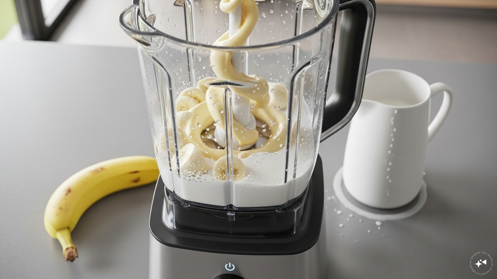 Step 2: Blend banana and milk. Step 2: Blend banana and milk.