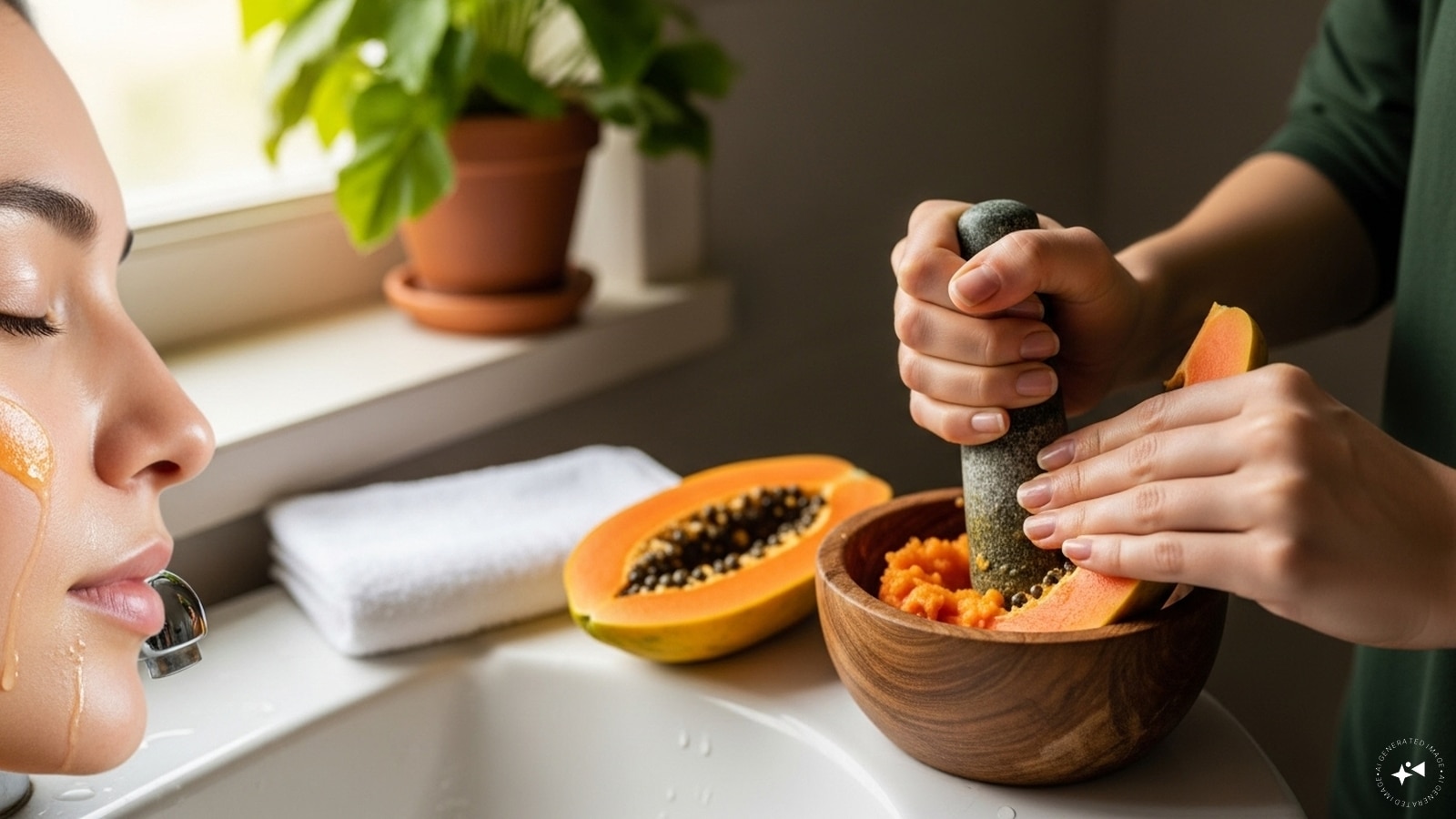 How to use: Mash a piece of ripe papaya into a paste, apply it to the skin, leave for 15 minutes, then wash off with lukewarm water. How to use: Mash a piece of ripe papaya into a paste, apply it to the skin, leave for 15 minutes, then wash off with lukewarm water.