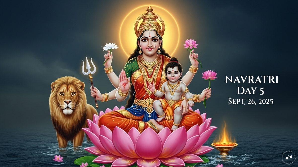 Navratri 2025 Day 5: Goddess Skandmata Mantras, Puja Vidhi Today and Aarti Lyrics