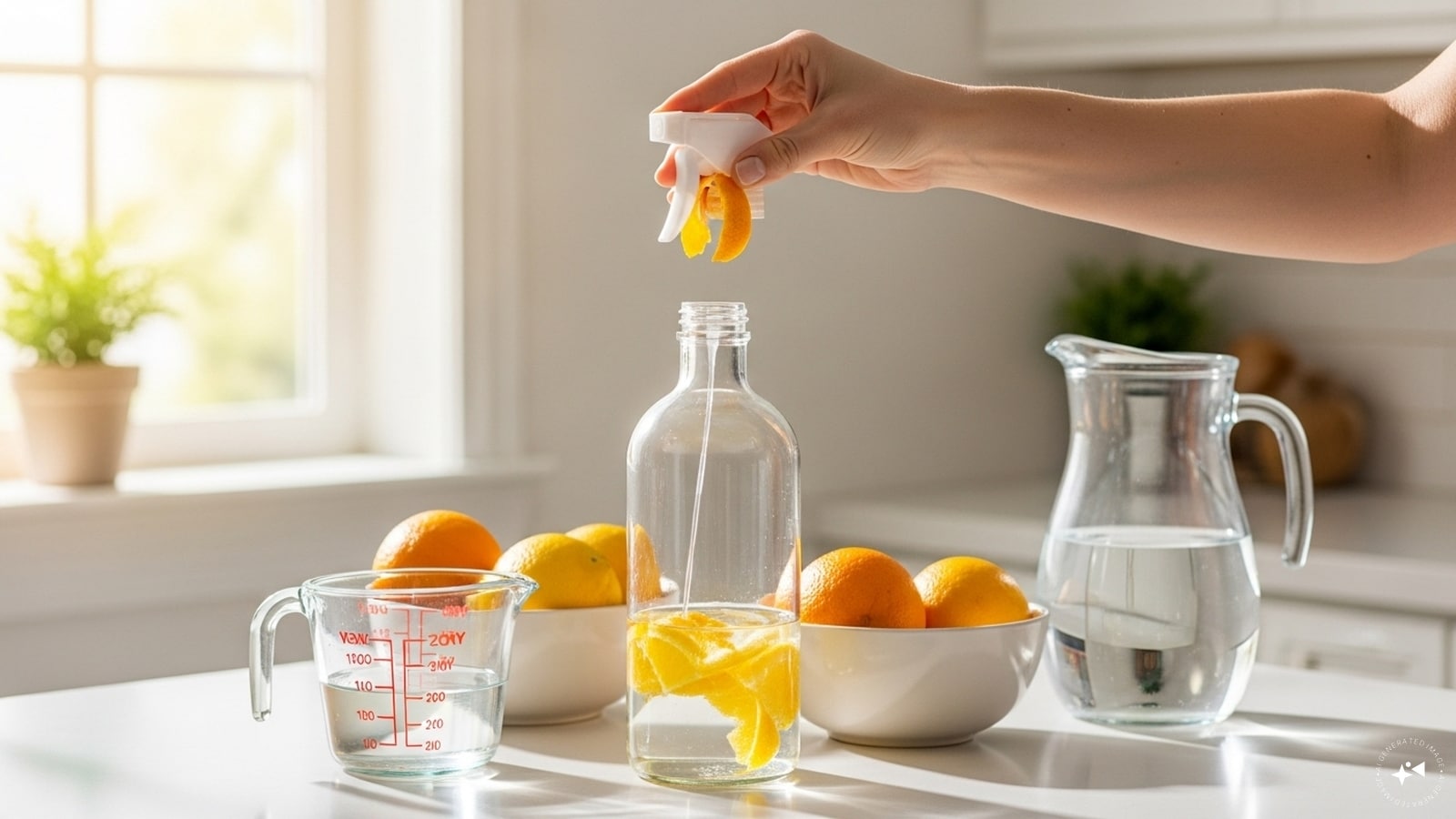 Make Your Own Cleaning Spray: Mix vinegar, citrus peels, and water for an effective, natural kitchen cleaner — cheap, eco-friendly, and chemical-free. Make Your Own Cleaning Spray: Mix vinegar, citrus peels, and water for an effective, natural kitchen cleaner — cheap, eco-friendly, and chemical-free.