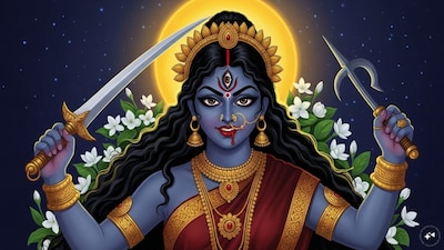 Devotees worship Goddess Kalaratri on the seventh day of Navratri to seek protection from evil forces and spiritual strength. (AI generated image)