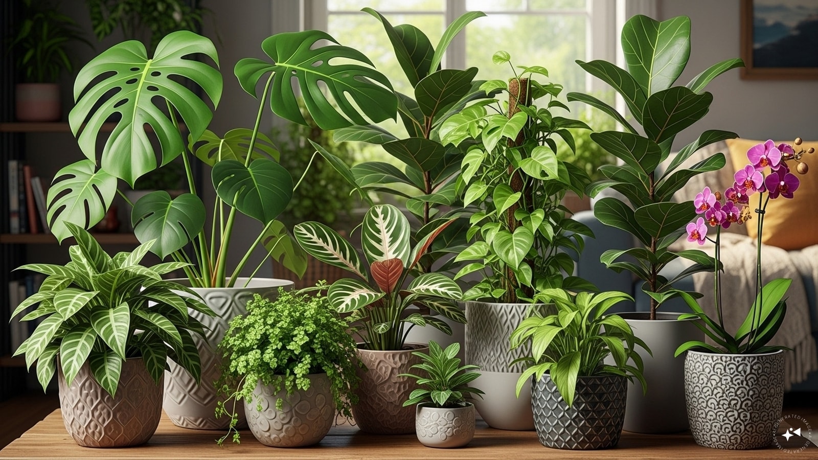 What are the auspicious plants to plant in the Living Room? (AI generated image) What are the auspicious plants to plant in the Living Room? (AI generated image)