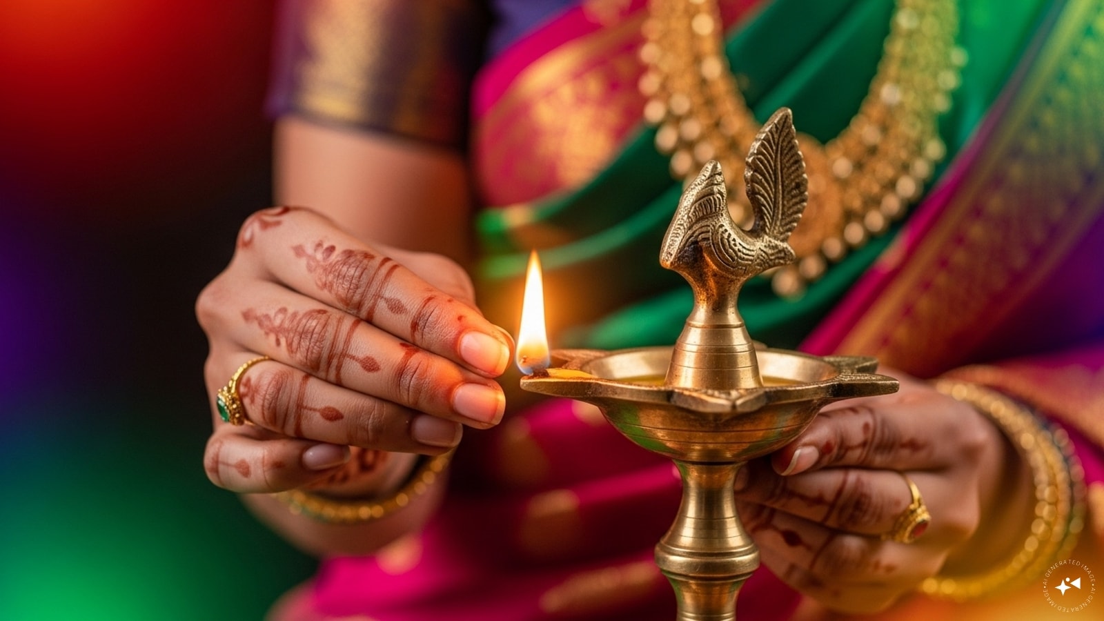 The north direction is considered the most auspicious for lighting a lamp. (AI Generated) The north direction is considered the most auspicious for lighting a lamp. (AI Generated)