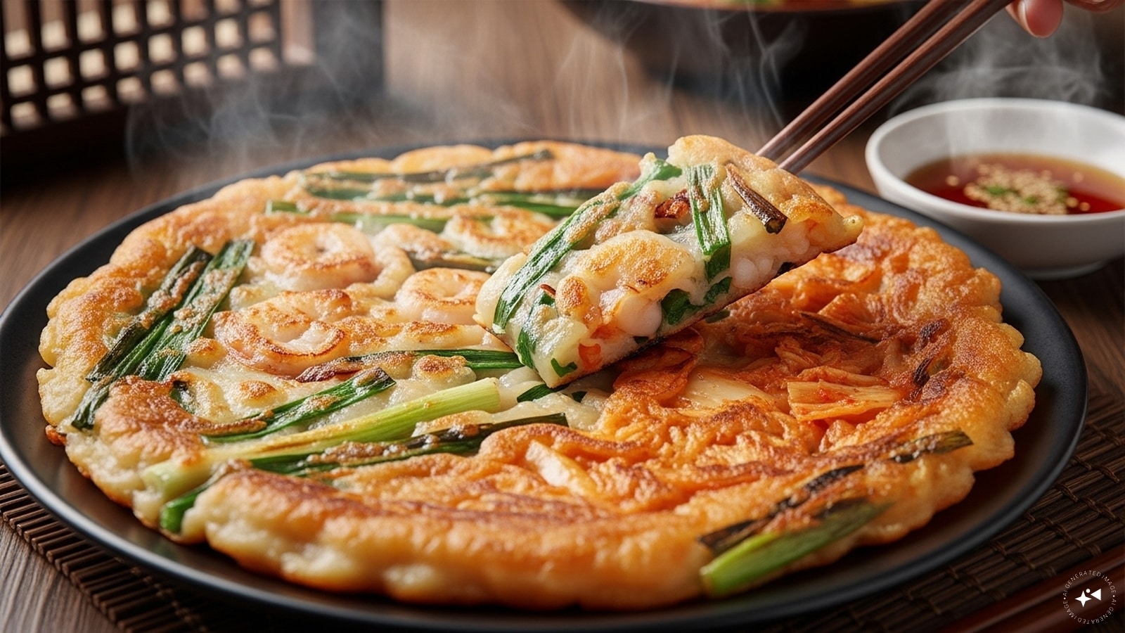 Let the base cook and turn crispy. Let the base cook and turn crispy.