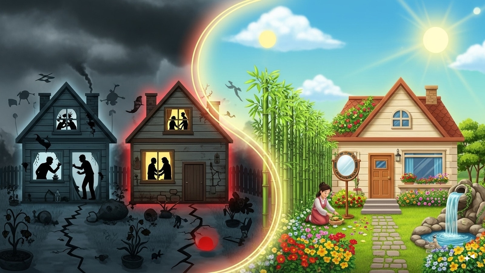 According to Feng Shui, people around us, especially neighbours, affect our life energy (Chi) very deeply. If your neighbors are negative, quarrelsome, jealous, or have stressful behaviour, their energy can bring unrest, imbalance, and misfortune to your home and life as well. The good thing is that Feng Shui has many energy-balancing techniques and remedies to deal with such matters. By adopting the remedies given below, you can not only protect your energy but also make the environment of your home positive and calm. According to Feng Shui, people around us, especially neighbours, affect our life energy (Chi) very deeply. If your neighbors are negative, quarrelsome, jealous, or have stressful behaviour, their energy can bring unrest, imbalance, and misfortune to your home and life as well. The good thing is that Feng Shui has many energy-balancing techniques and remedies to deal with such matters. By adopting the remedies given below, you can not only protect your energy but also make the environment of your home positive and calm.