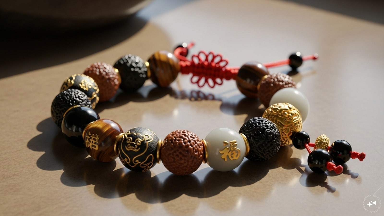 Feng Shui Bracelets often introduce Pixiu figures, which is an auspicious symbol that attracts wealth. (AI generated image) Feng Shui Bracelets often introduce Pixiu figures, which is an auspicious symbol that attracts wealth. (AI generated image)