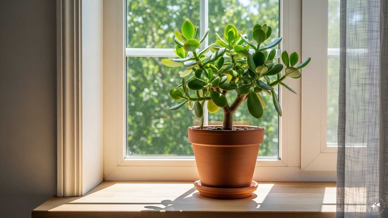 Choose a Sunny Spot: Place Jade plant near a south-facing window where they can get at least 4–6 hours of indirect or filtered sunlight daily. 