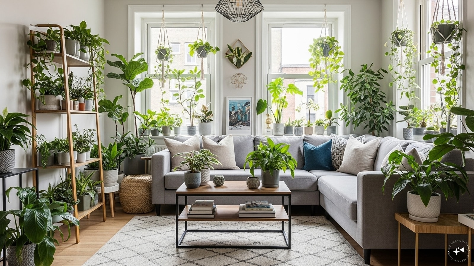 Direction And Place To Keep Plants In The Living Room: South-east direction: Ideal for wealth and prosperity, East direction: Auspicious for health and strengthening relationship (A peace lily or a bamboo plant can be kept here), North direction: Associated with career and opportunities (Small green plants are considered beneficial in this direction). (AI generated image) Direction And Place To Keep Plants In The Living Room: South-east direction: Ideal for wealth and prosperity, East direction: Auspicious for health and strengthening relationship (A peace lily or a bamboo plant can be kept here), North direction: Associated with career and opportunities (Small green plants are considered beneficial in this direction). (AI generated image)