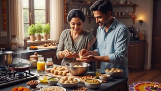Celebrate the festive season with homemade dry fruit laddus. (AI Generated)