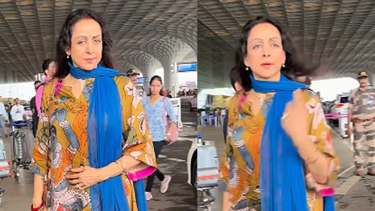 Hema Malini Radiates Grace at Mumbai Airport