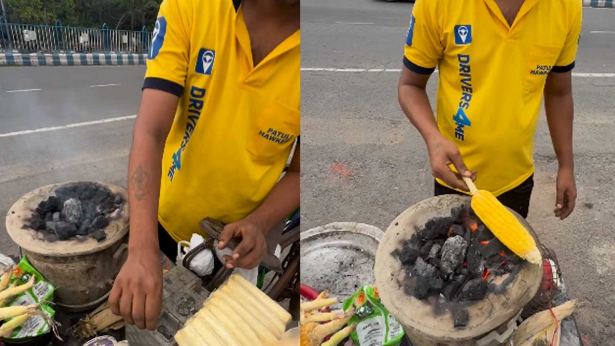 American Vlogger Tries Roadside Roasted Corn in India
