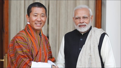 PM Modi with his Bhutan counterpart Tshering Tobgay. (Reuters/File)