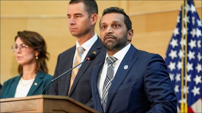FBI Director Kash Patel bid farewell to Charlie Kirk in Utah. (Reuters)