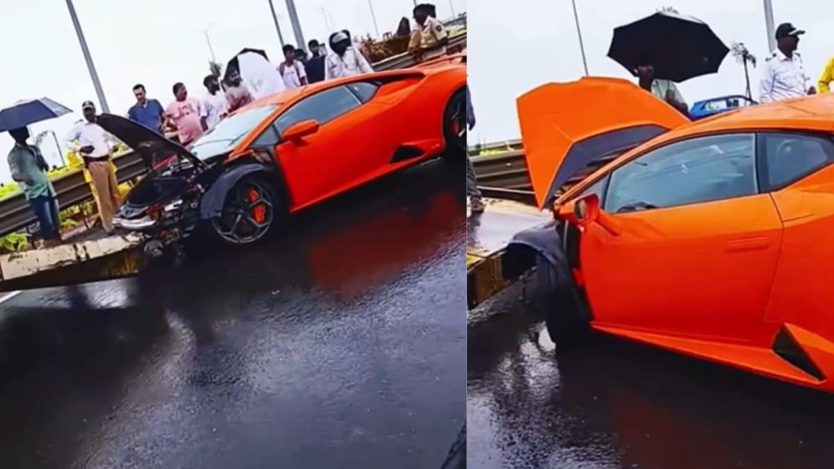 Caught On Cam: Lamborghini Loses Control, Crashes Into Divider On ...