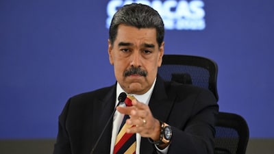Venezuela's President Nicolas Maduro speaks during a press conference in Caracas on September 1, 2025. (AFP photo)