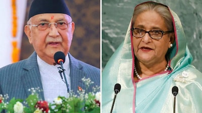 KP Sharma Oli and Sheikh Hasina. (File)