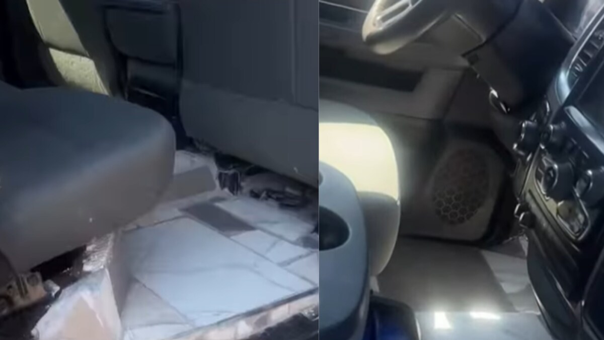 Rajasthan Man Installs Tiles in Car to Solve Dirty Mats