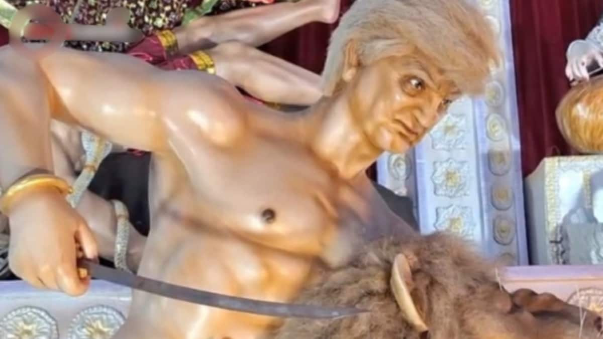 Donald Trump Portrayed as Demon at Durga Puja