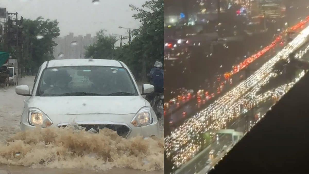 Rain Cripples Gurugram: Severe Waterlogging And Long Traffic Jams | Photos