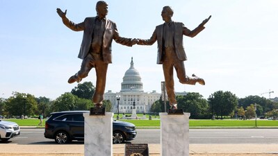 ‘Best Friends Forever’: Statue Of Trump And Epstein Holding Hands