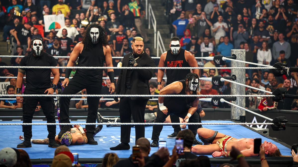 MFT, led by Solo Sikoa attacked both Sami Zan and Ijla Drugovic. (WWE) MFT, led by Solo Sikoa attacked both Sami Zan and Ijla Drugovic. (WWE)
