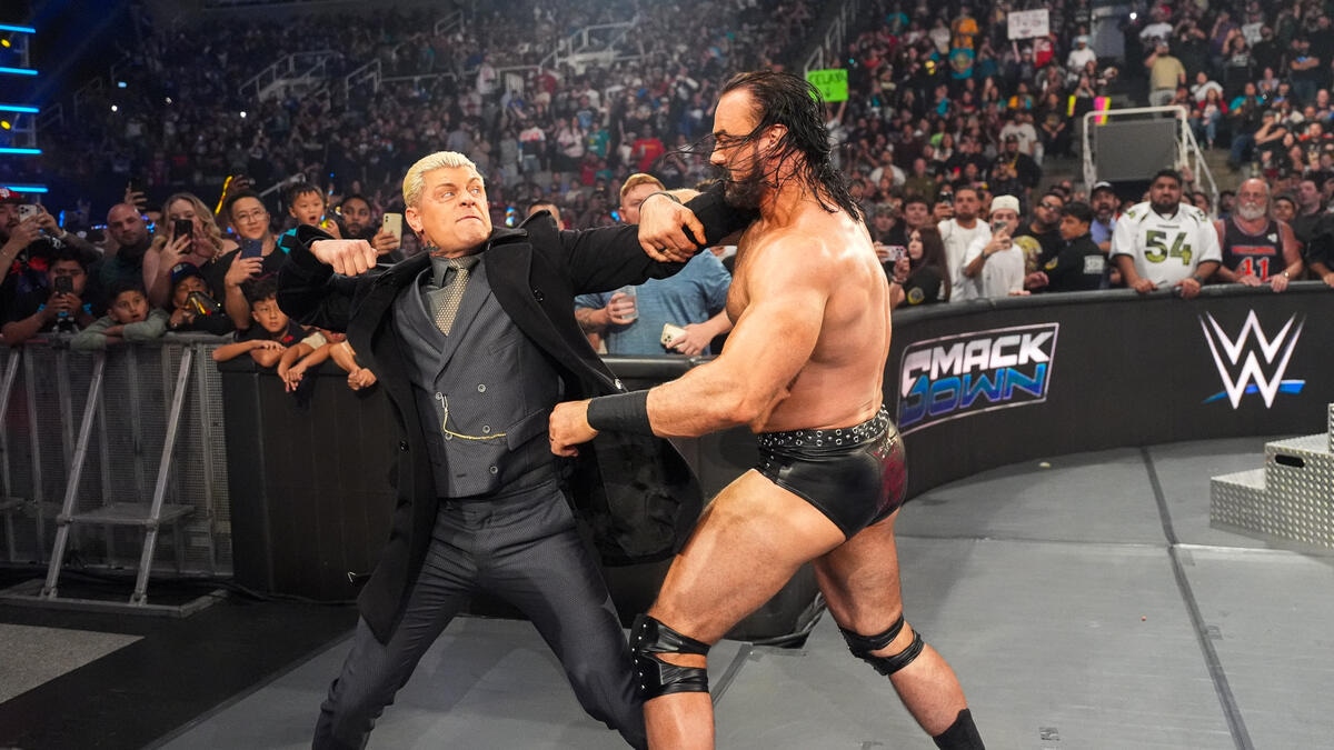 Cody Rhodes assaulted Drew McIntyre. (WWE) Cody Rhodes assaulted Drew McIntyre. (WWE)