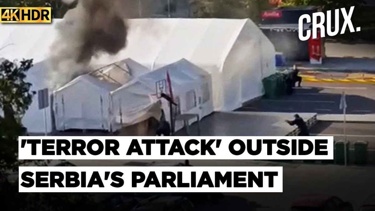 Shots Fired Outside Serbia Parliament, Tent Set Ablaze In Belgrade, Vucic Slams "Terrorist Act" | 4K