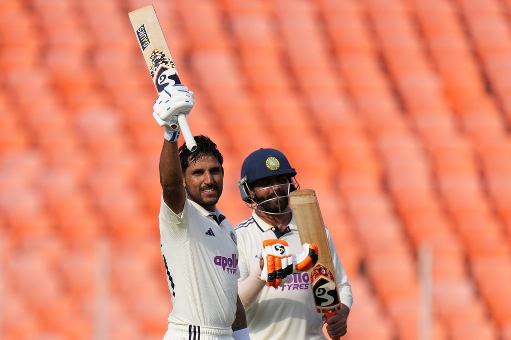 Replacing an injured Rishabh Pant in the line-up, Jurel reached his triple figures with a boundary off Roston Chase in the 116th over of India’s innings. He took 190 deliveries to reach his first hundred in Test cricket. Replacing an injured Rishabh Pant in the line-up, Jurel reached his triple figures with a boundary off Roston Chase in the 116th over of India’s innings. He took 190 deliveries to reach his first hundred in Test cricket.