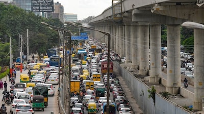 Traffic congestion on the Outer Ring Road, in Bengaluru. (PTI file photo)