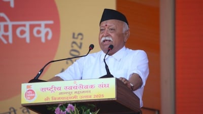 Every thread of Mohan Bhagwat’s speech circled back to a singular principle: India’s future is shaped as much by its citizens as by its institutions. (X @RSSorg)