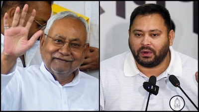 Bihar Chief Minister Nitish Kumar (left) and RJD leader Tejashwi Yadav. (PTI)