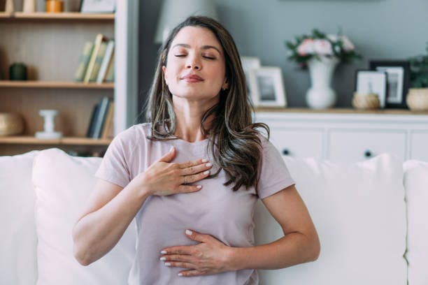 Chest Breathing: This exercise can be done while sitting or standing comfortably. Inhale deeply through the nose. This allows your chest to expand. Continue to exhale through your mouth. Focus on expanding your chest as you inhale deeply. Chest Breathing: This exercise can be done while sitting or standing comfortably. Inhale deeply through the nose. This allows your chest to expand. Continue to exhale through your mouth. Focus on expanding your chest as you inhale deeply.